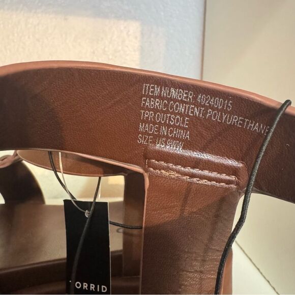 Torrid Platform Gladiator Sandals Chunky Fisherman Brown Ankle Strap Sandals - Picture 10 of 15